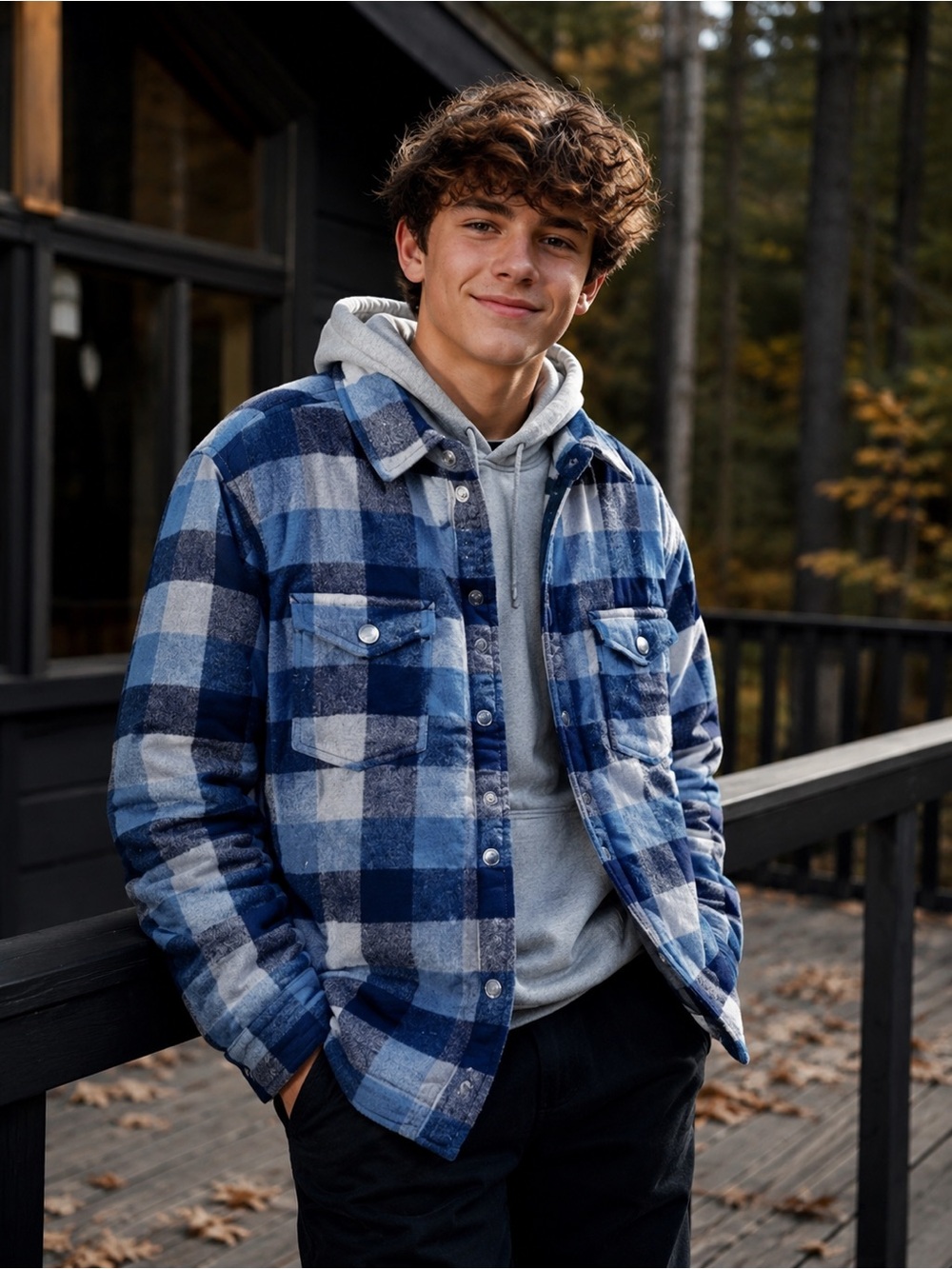 🌿GAP teen Boys XL (16) flannel puffer thick-lined jacket - NWOT🌿